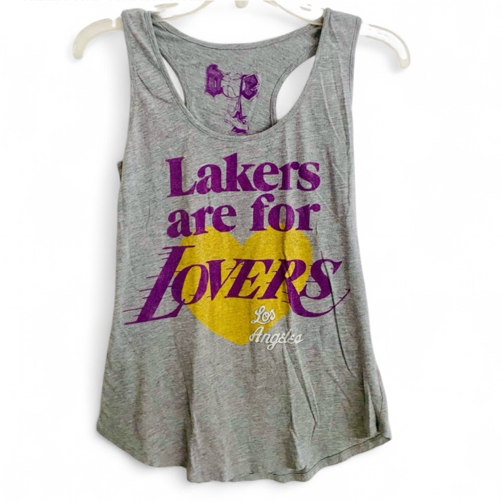 NBA LA  LAKERS BASKETBALL HARDWOOD CLASSIC GRAY RAZORBACK TANK TOP SIZE SMALL